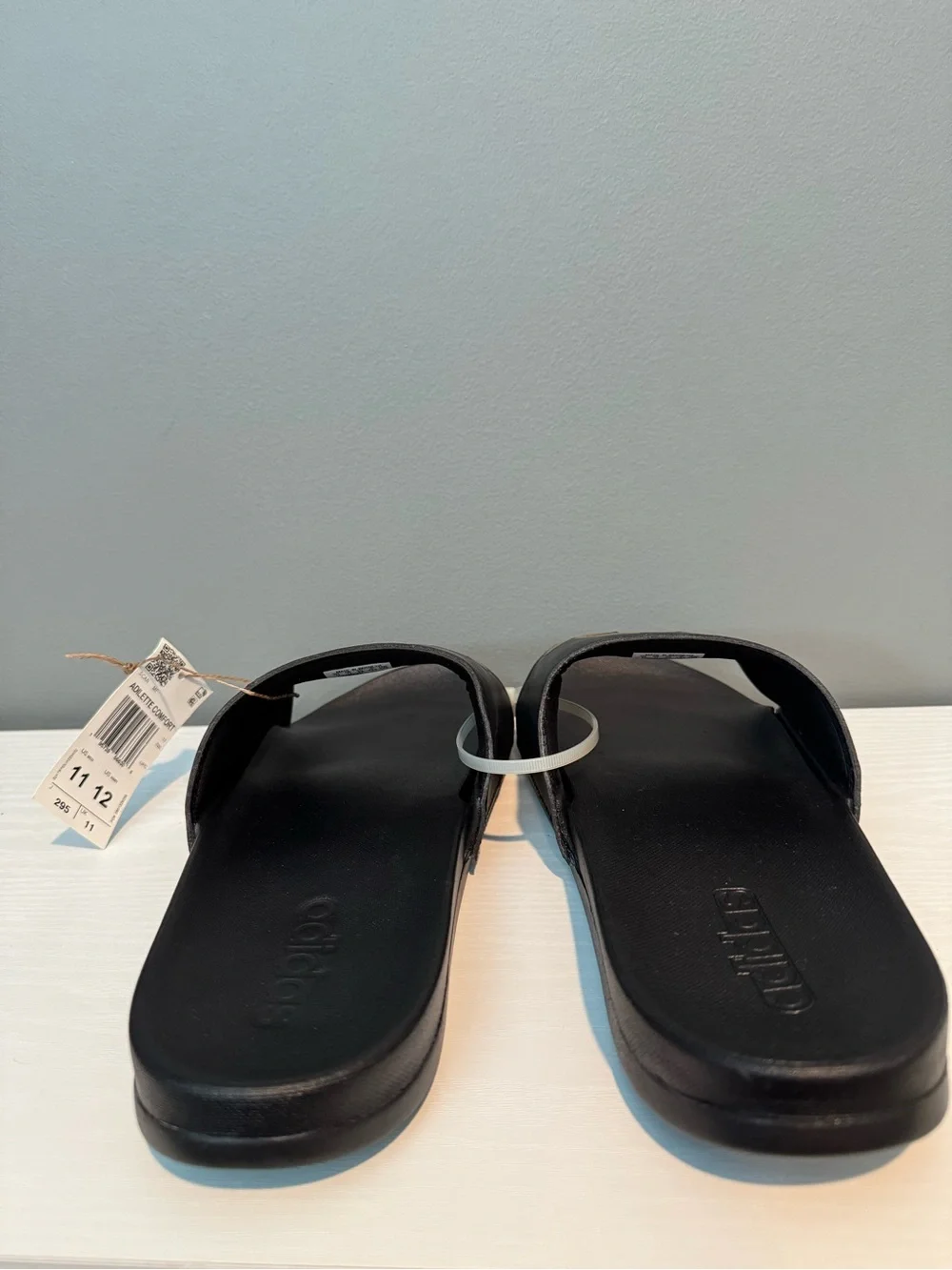 adidas Black Slides with Metallic Gold Logo NWT no box